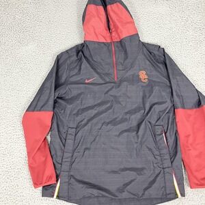 USC Trojans Jacket Mens XL NCAA Football Nike Hooded 1/4 Zip Pullover